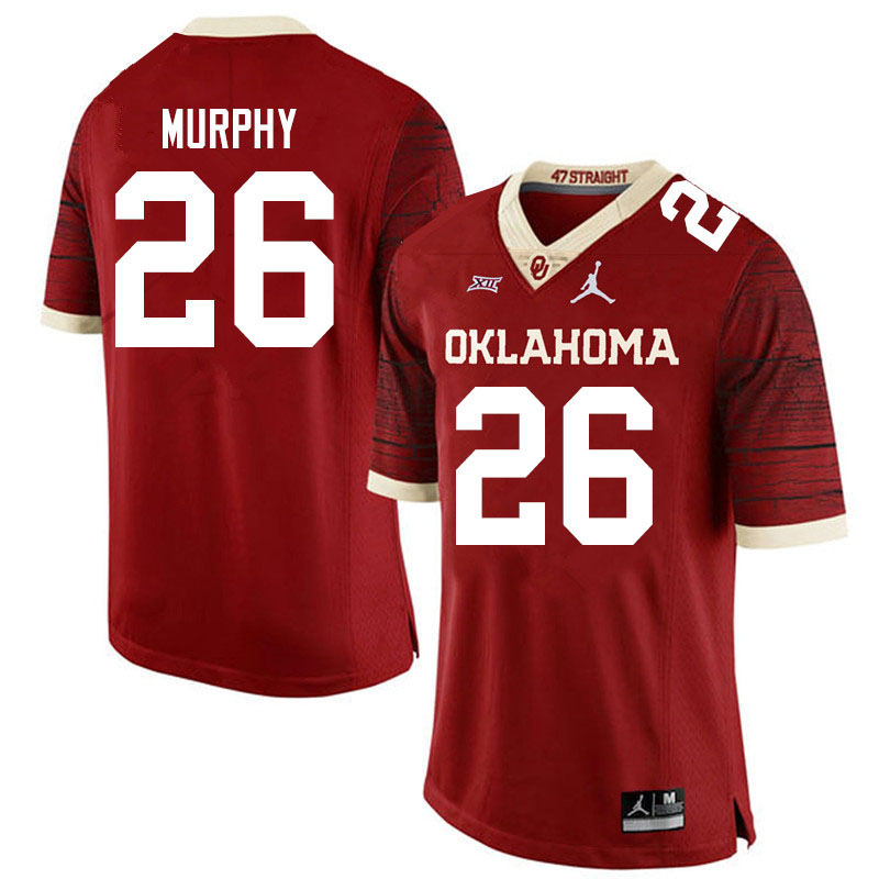 Men #26 Caleb Murphy Oklahoma Sooners Jordan Brand Limited College Football Jerseys Sale-Crimson